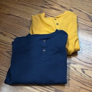The Children's Place Yellow and Navy Long Sleeve Tees